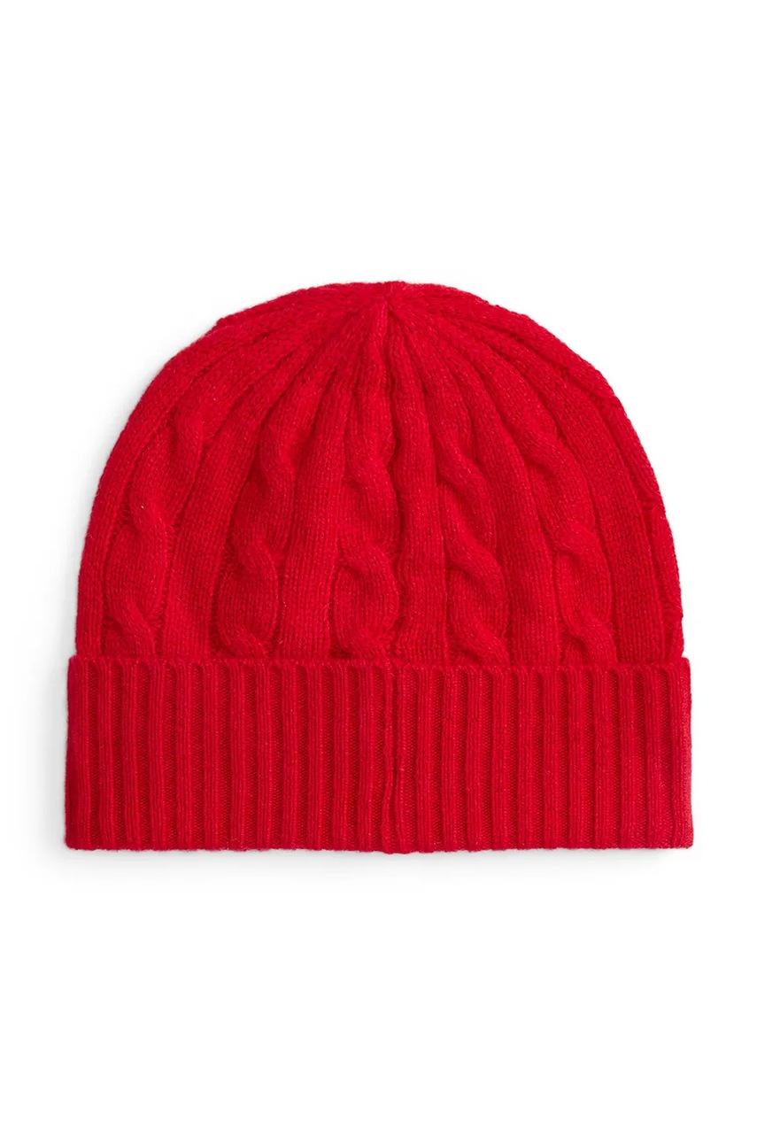 Шерстяная шапка Polo Ralph Lauren цвет красный  455981442