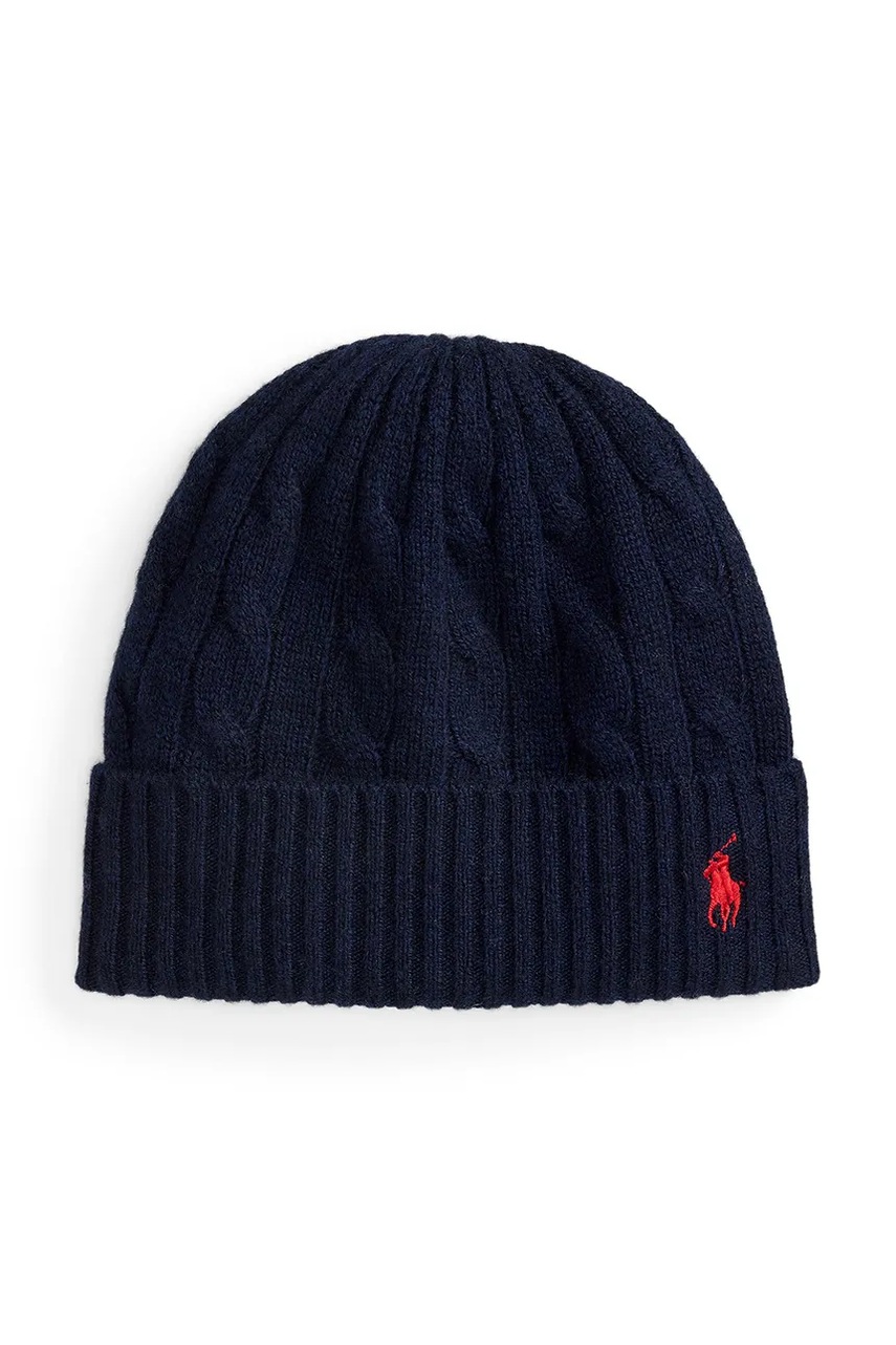 Levně Vlněná čepice Polo Ralph Lauren tmavomodrá barva, 455981442