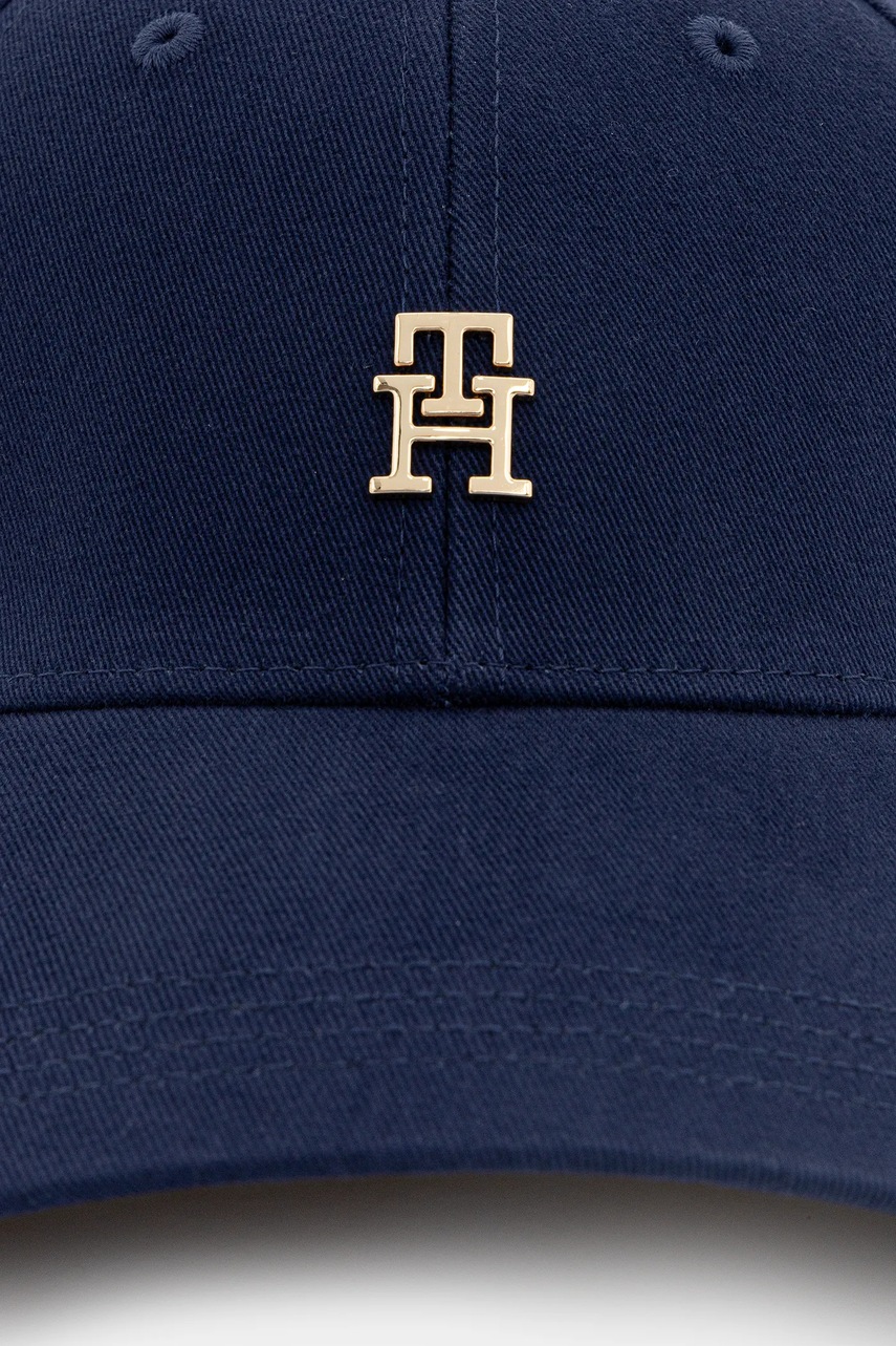 Хлопковая кепка Tommy Hilfiger цвет синий с аппликацией AW0AW17631