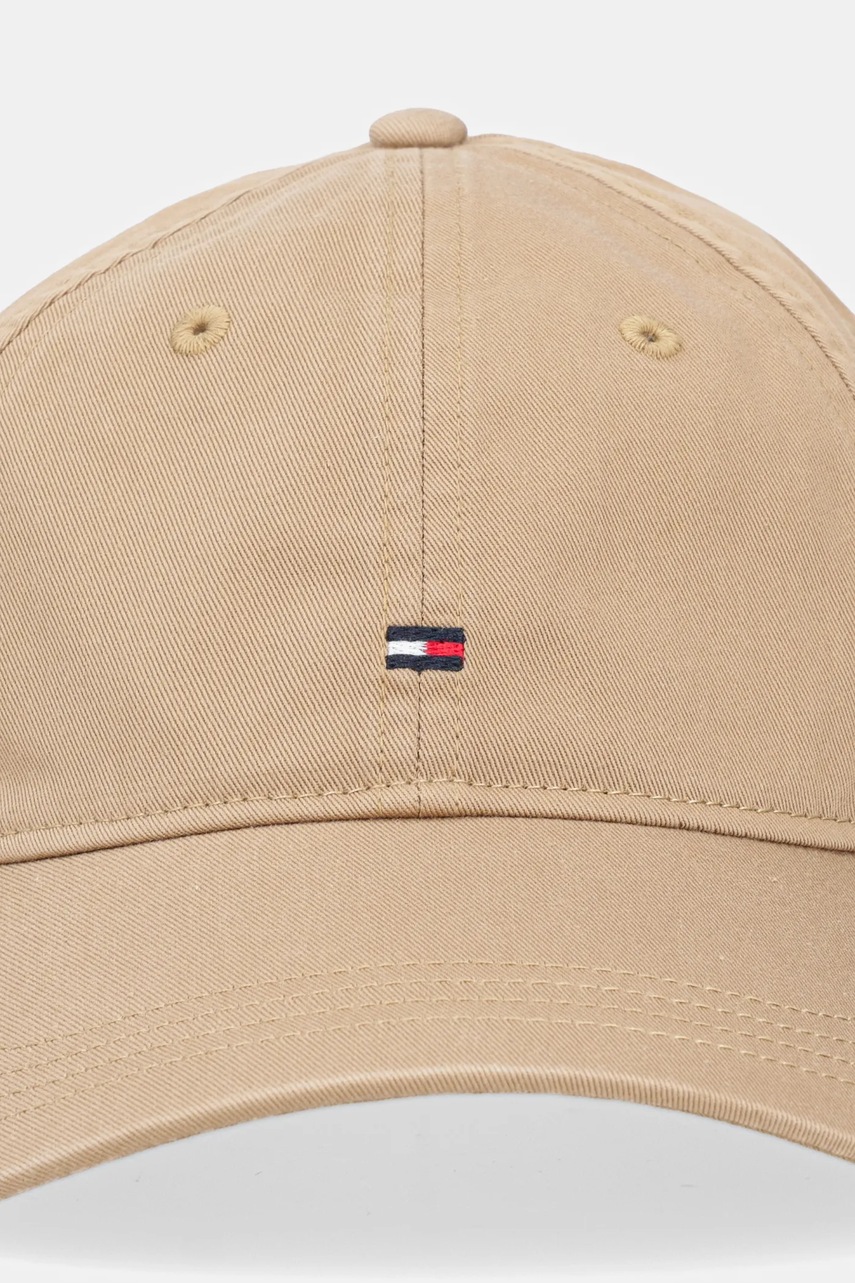 Хлопковая кепка Tommy Hilfiger цвет зелёный однотонная AW0AW17632