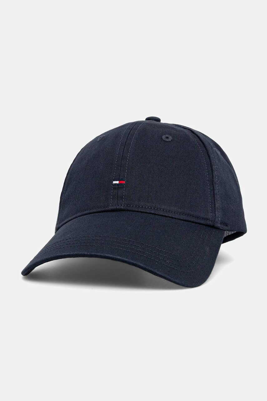 Levně Bavlněná baseballová čepice Tommy Hilfiger tmavomodrá barva, hladká, AW0AW17632