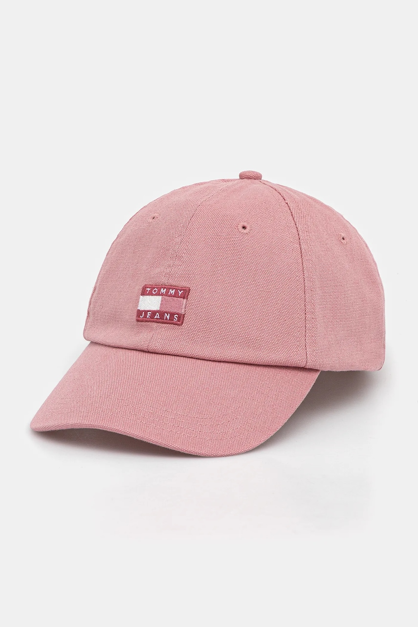 Tommy Jeans șapcă de baseball din bumbac culoarea roz, AW0AW17580