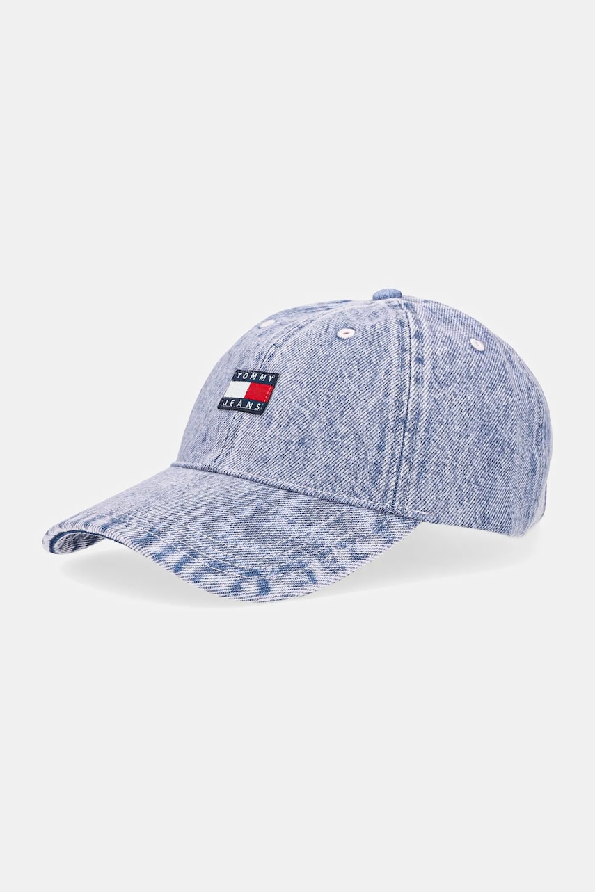 Levně Džínová baseballová čepice Tommy Jeans fialová barva, AW0AW17643