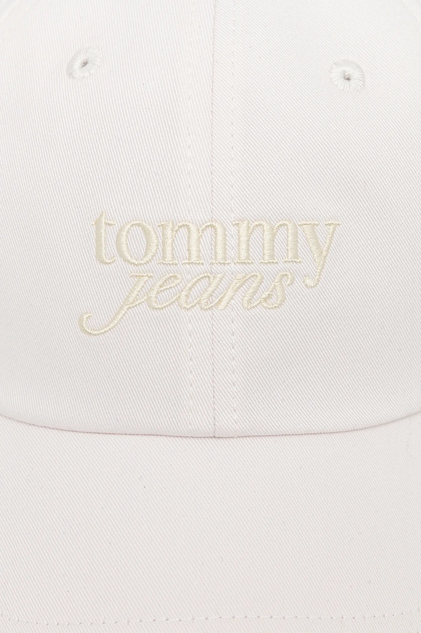 Хлопковая кепка Tommy Jeans цвет белый AW0AW17815 Хлопковая кепка Tommy Jeans цвет белый AW0AW17815