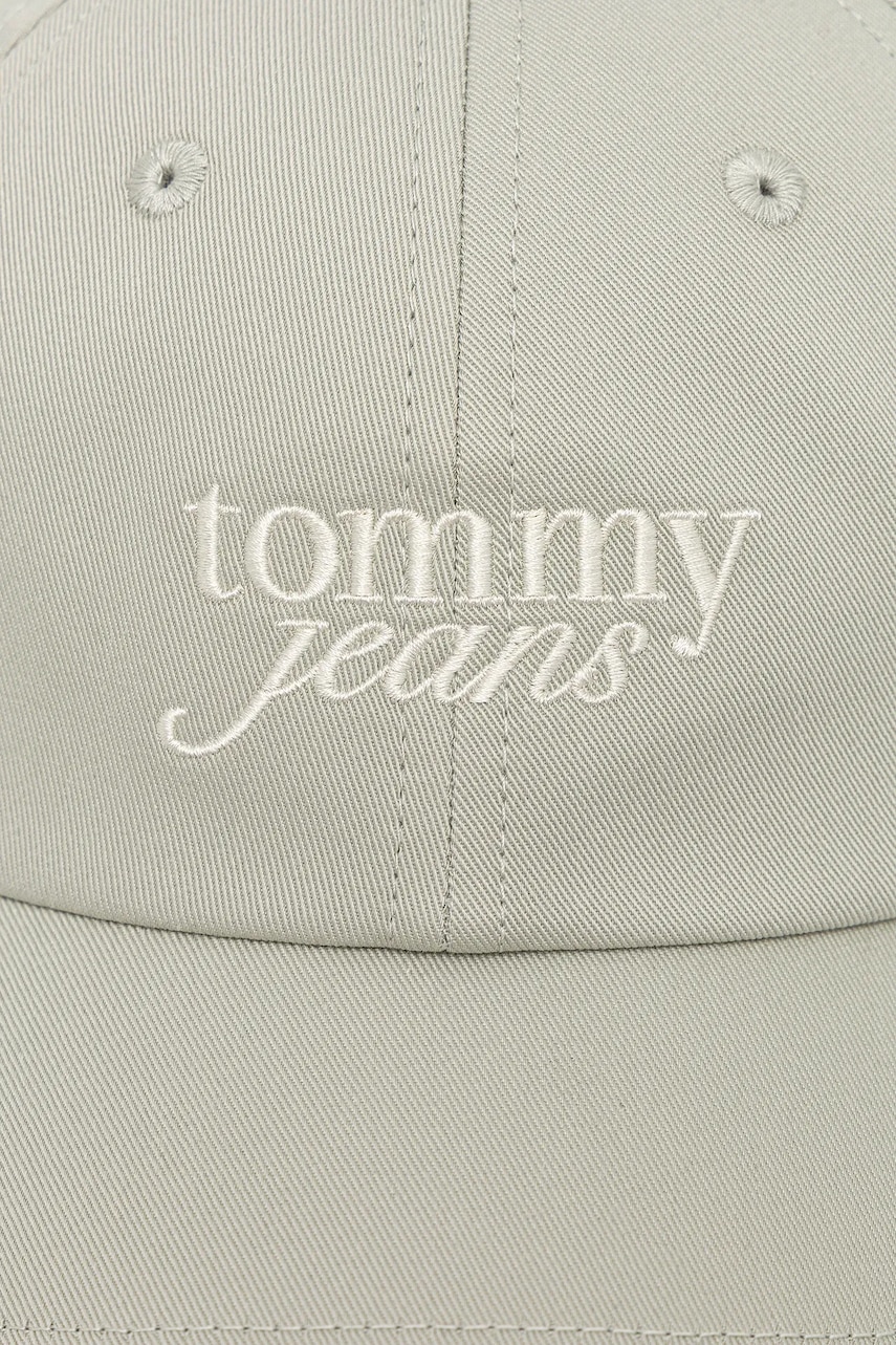 Хлопковая кепка Tommy Jeans цвет зелёный AW0AW17815 Хлопковая кепка Tommy Jeans цвет зелёный AW0AW17815