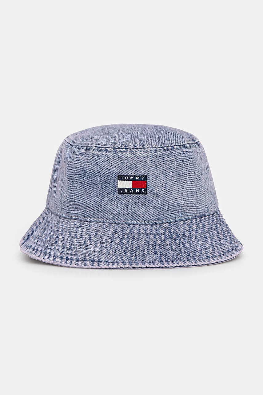 Levně Džínový klobouk Tommy Jeans fialová barva, AW0AW17816