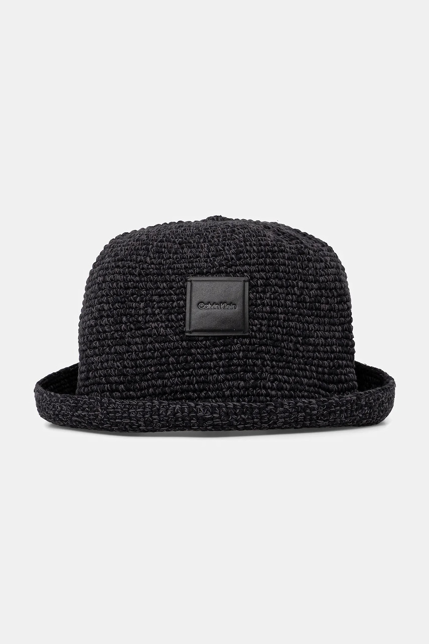 Levně Bavlněný klobouk Calvin Klein černá barva, LV04K5064G