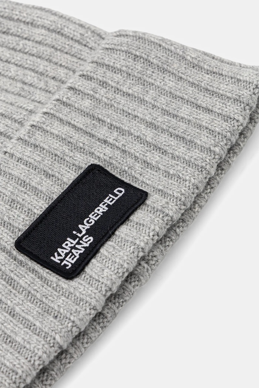 Шапка с шерстью Karl Lagerfeld Jeans цвет серый  A3W33111