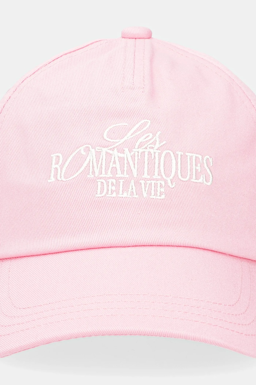 Хлопковая кепка HUGO цвет розовый с аппликацией 50546591