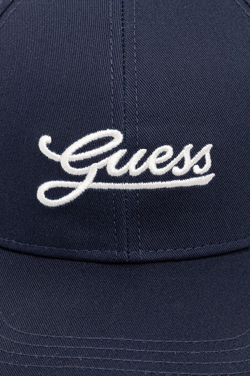 Βαμβακερό καπέλο του μπέιζμπολ Guess χρώμα: ναυτικό μπλε, AW5362 COT01 φωτογραφία