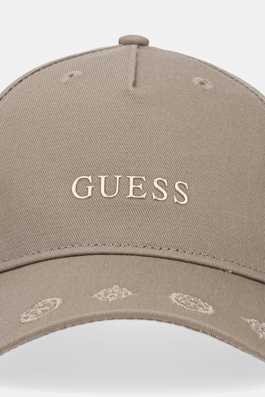 Хлопковая кепка Guess PEONY цвет зелёный V5YZ01 WFKN0
