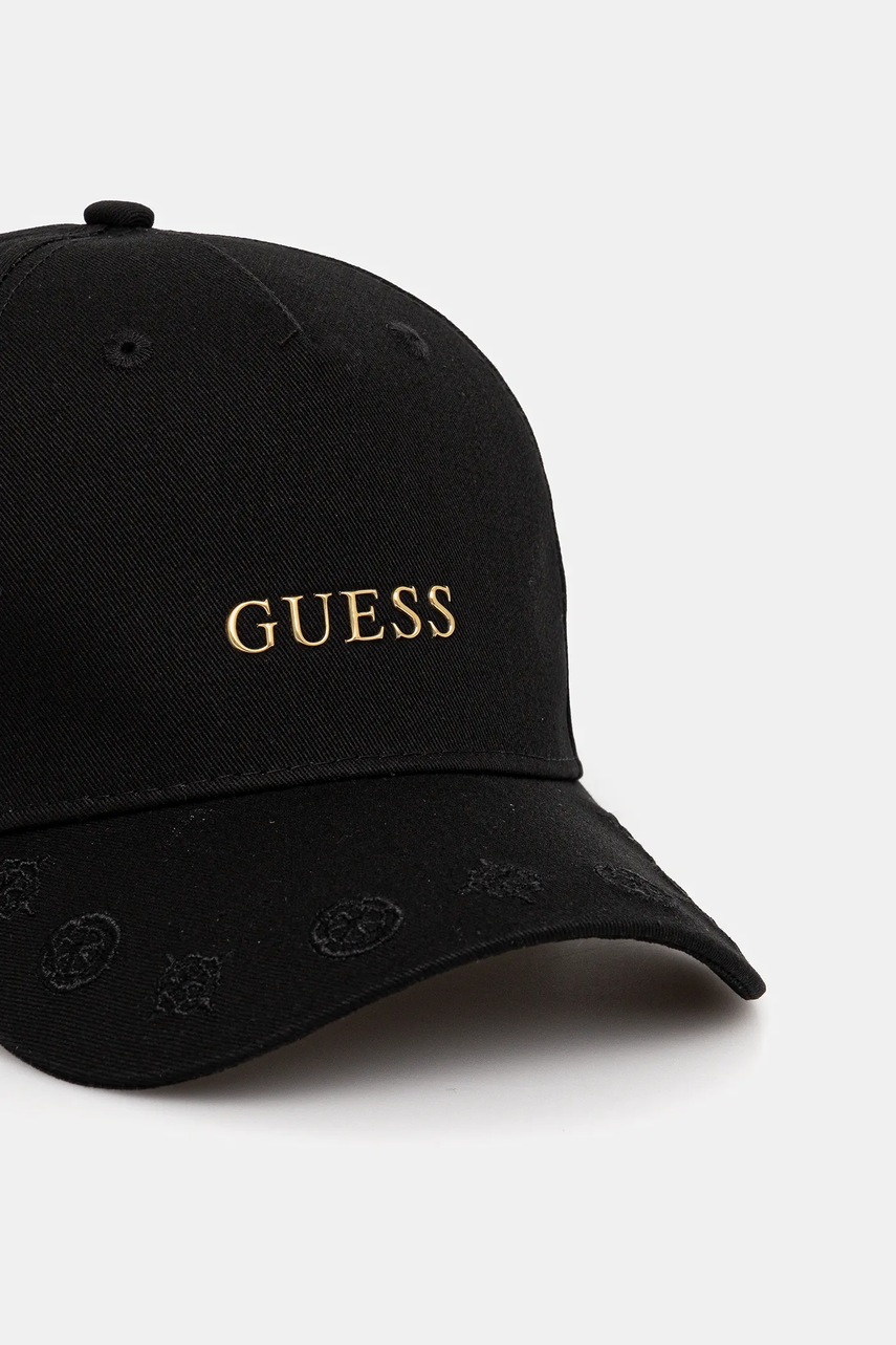 Хлопковая кепка Guess PEONY цвет чёрный V5YZ01 WFKN0 Хлопковая кепка Guess PEONY цвет чёрный V5YZ01 WFKN0