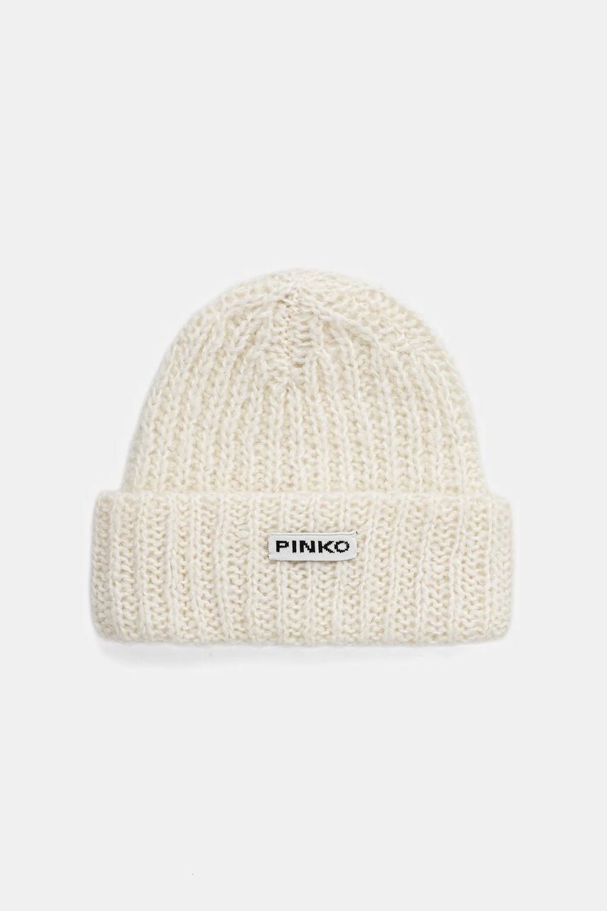 Levně Čepice s vlnou Pinko bílá barva, 105989 A2Z2