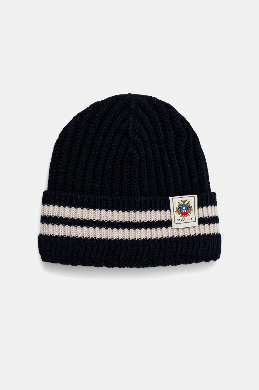 Bally căciulă de lână culoarea bleumarin, WHA02D