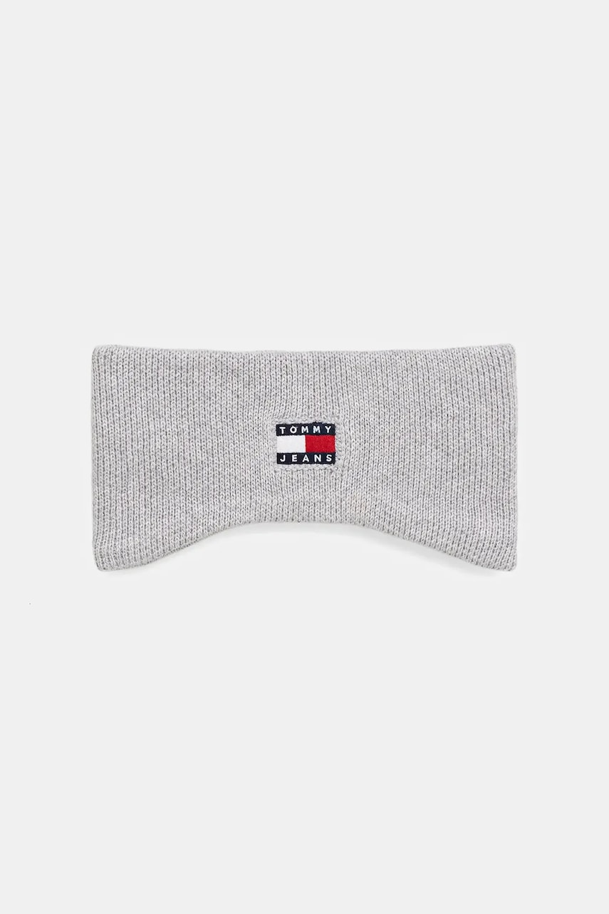 Tommy Jeans bentiță de păr din bumbac culoare gri AW0AW17898