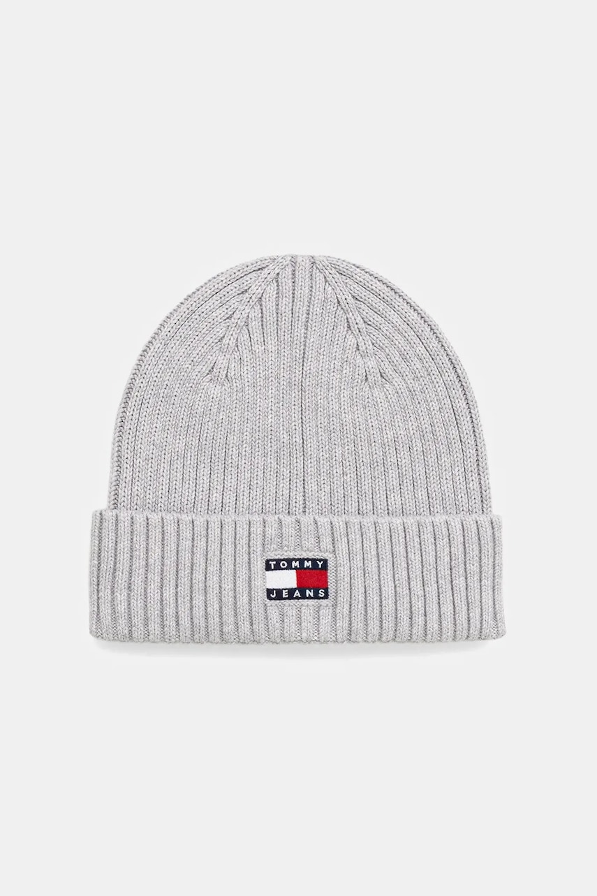 Levně Bavlněná čepice Tommy Jeans šedá barva, AW0AW17899