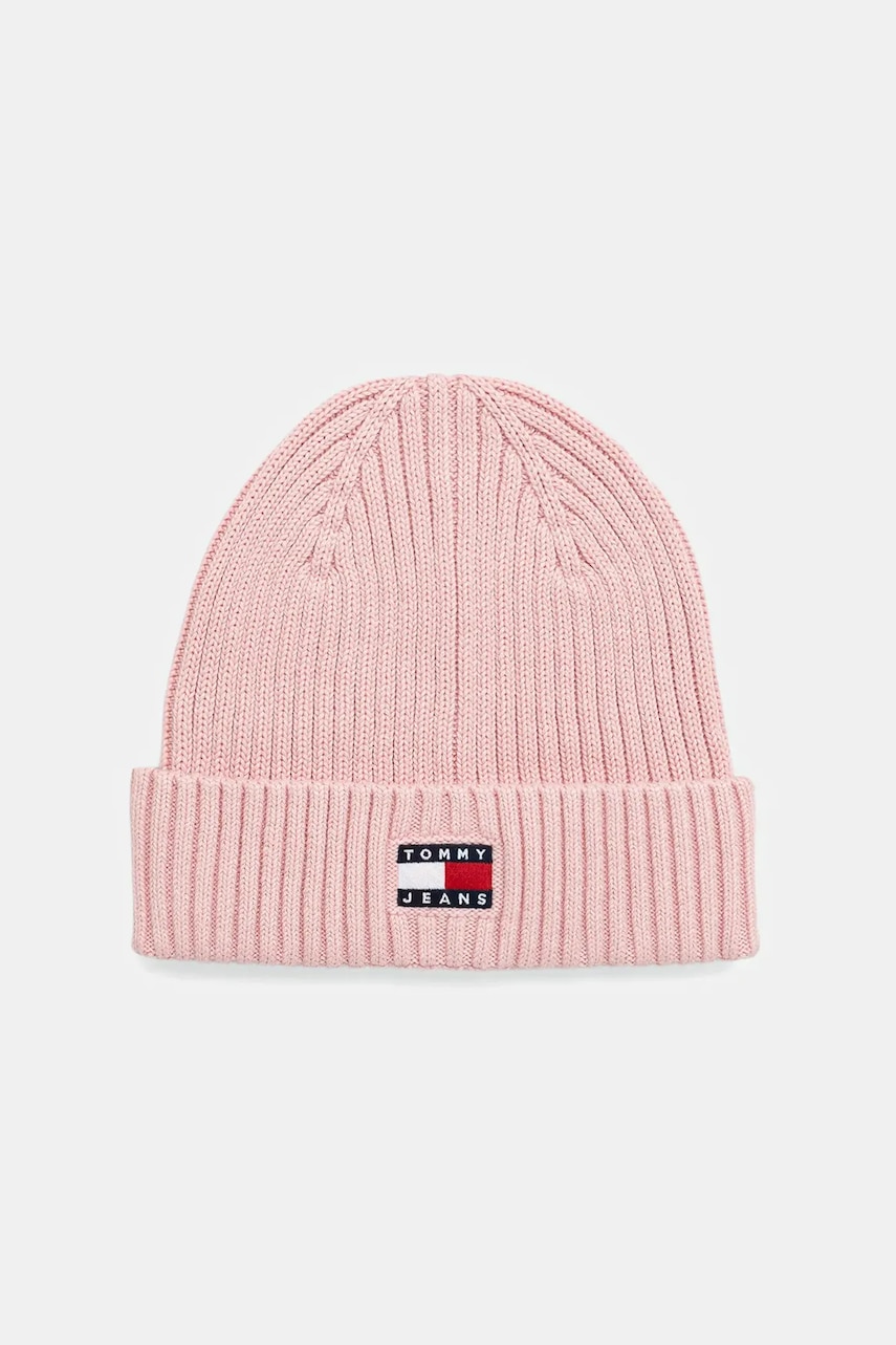 Levně Bavlněná čepice Tommy Jeans růžová barva, AW0AW17899