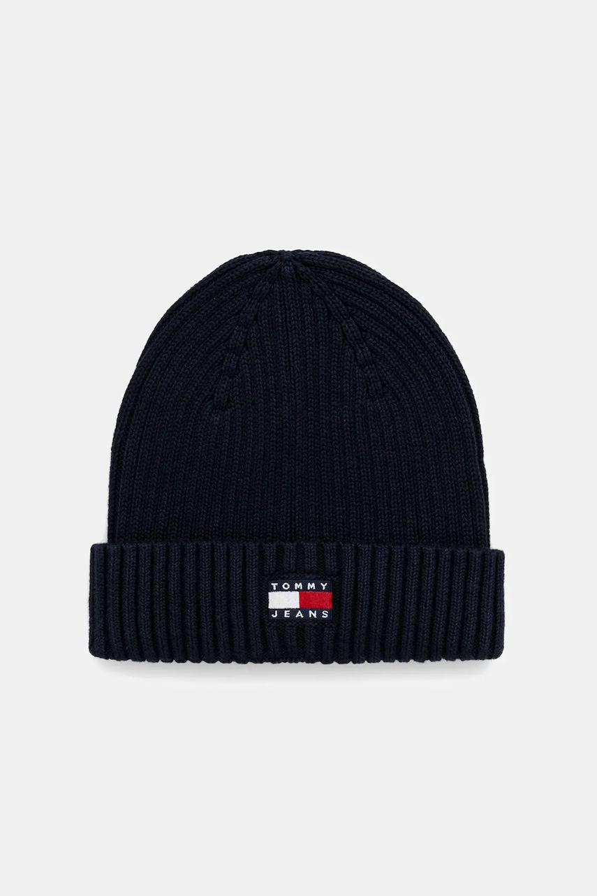 Tommy Jeans căciulă din bumbac culoarea bleumarin, AW0AW17899