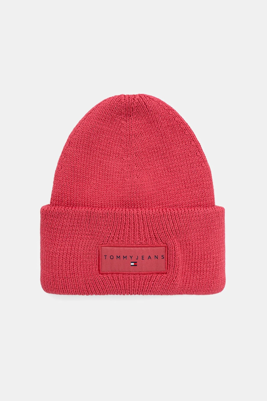 Tommy Jeans căciulă din bumbac culoarea roz, AW0AW17913