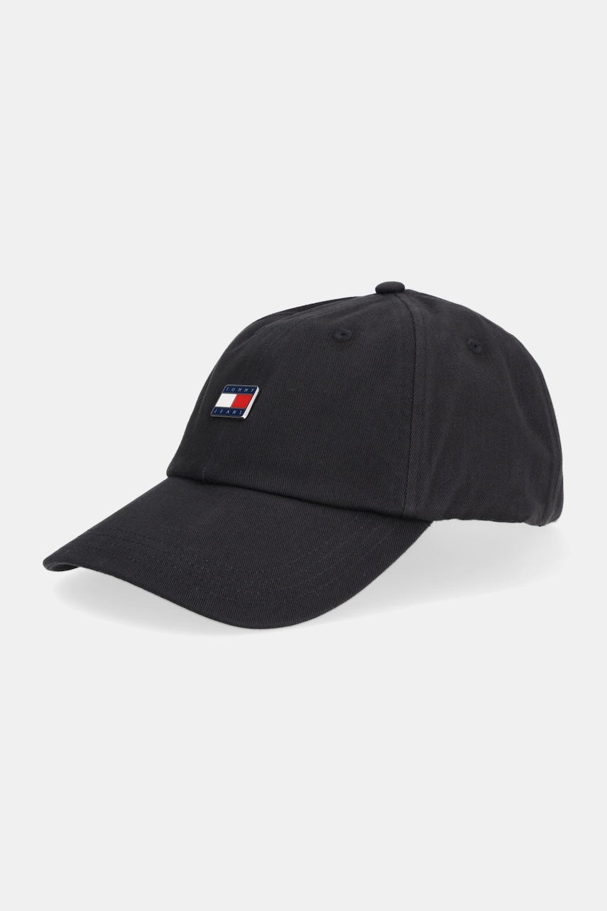 Levně Bavlněná baseballová čepice Tommy Jeans černá barva, AW0AW17901