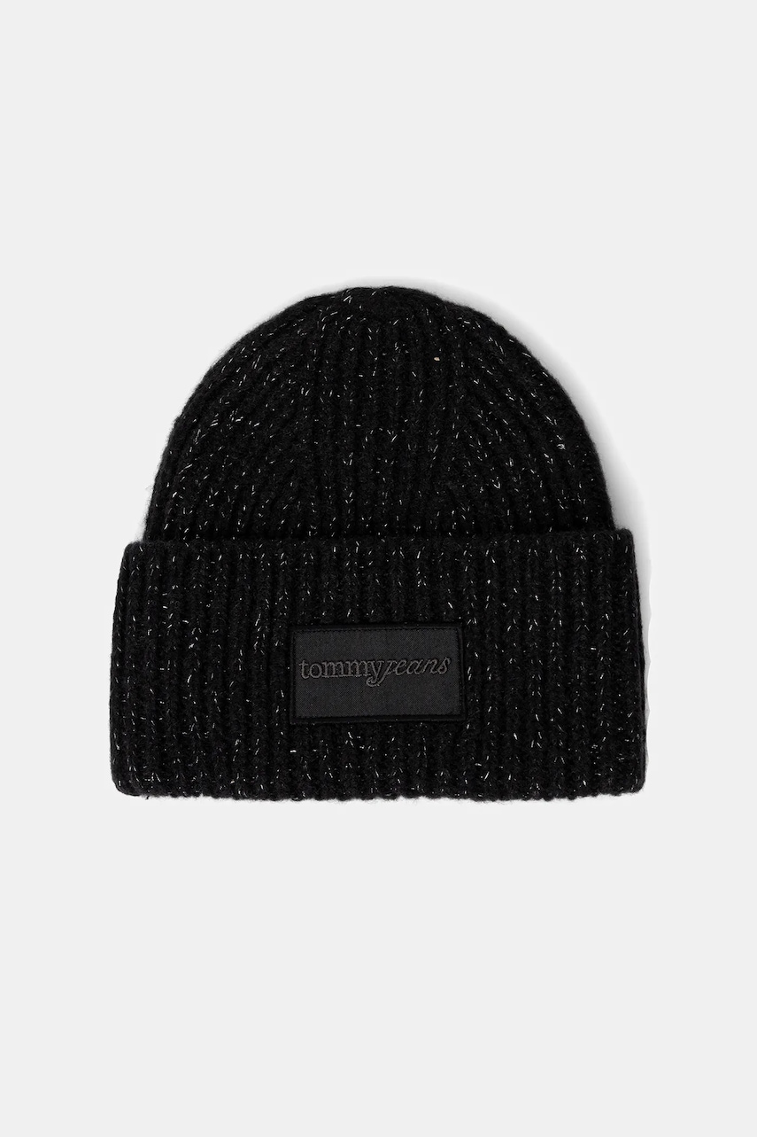 Tommy Jeans pălărie din amestec de lână culoarea negru, AW0AW17984