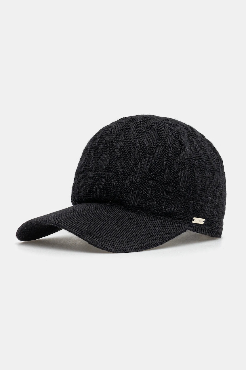 Armani Exchange șapcă de baseball din amestec de lână culoarea negru, XW001494 AF11956