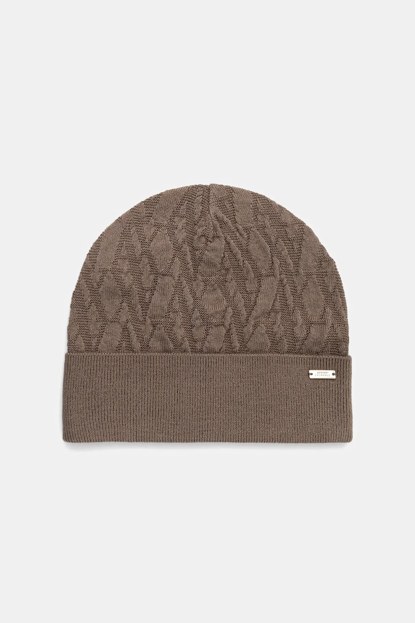 Armani Exchange căciulă de lână culoarea maro, XW001495 AF11956