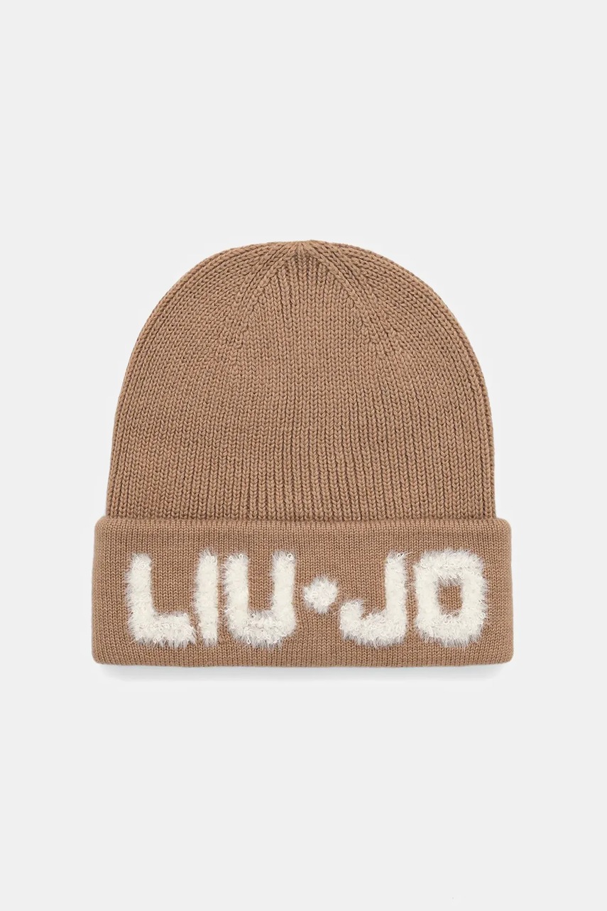Levně Čepice s vlnou Liu Jo hnědá barva, 2F5059.M0300