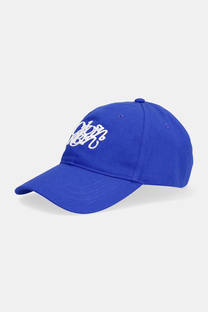 Levně Bavlněná baseballová čepice Calvin Klein modrá barva, LV04F5032G