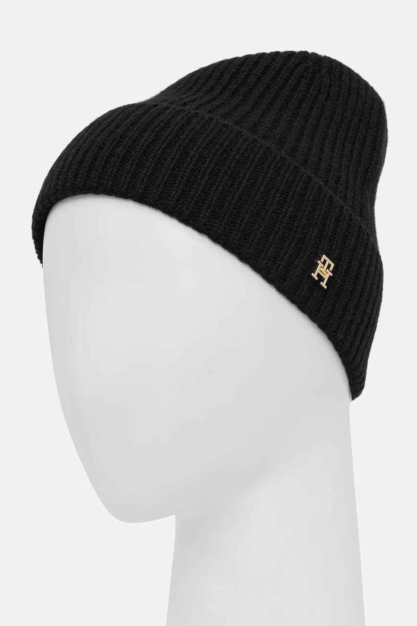 Кашемировая шапка Tommy Hilfiger цвет чёрный  AW0AW17772