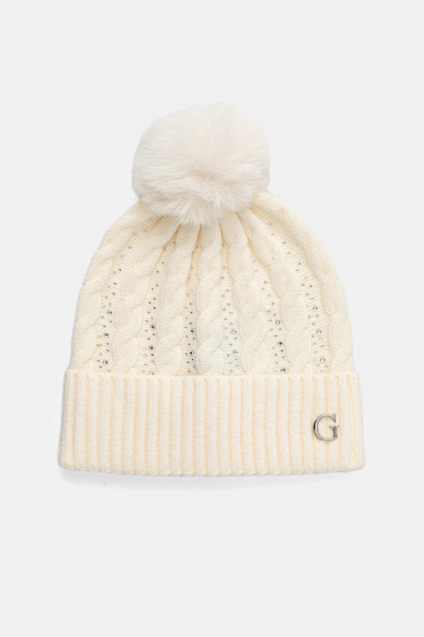 Levně Čepice Guess béžová barva, AW5385 POL01