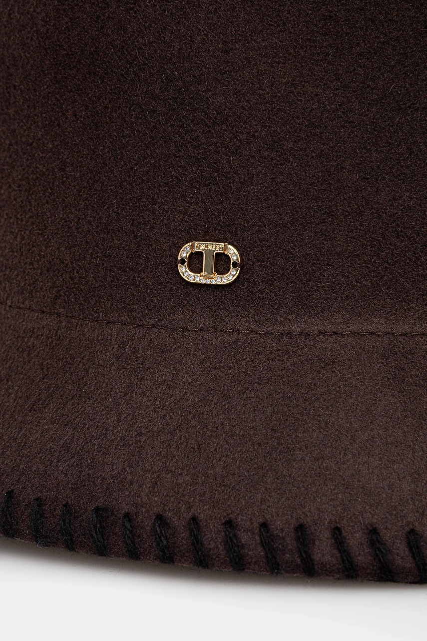Шерстяная шляпа Twinset цвет коричневый 252TO5230