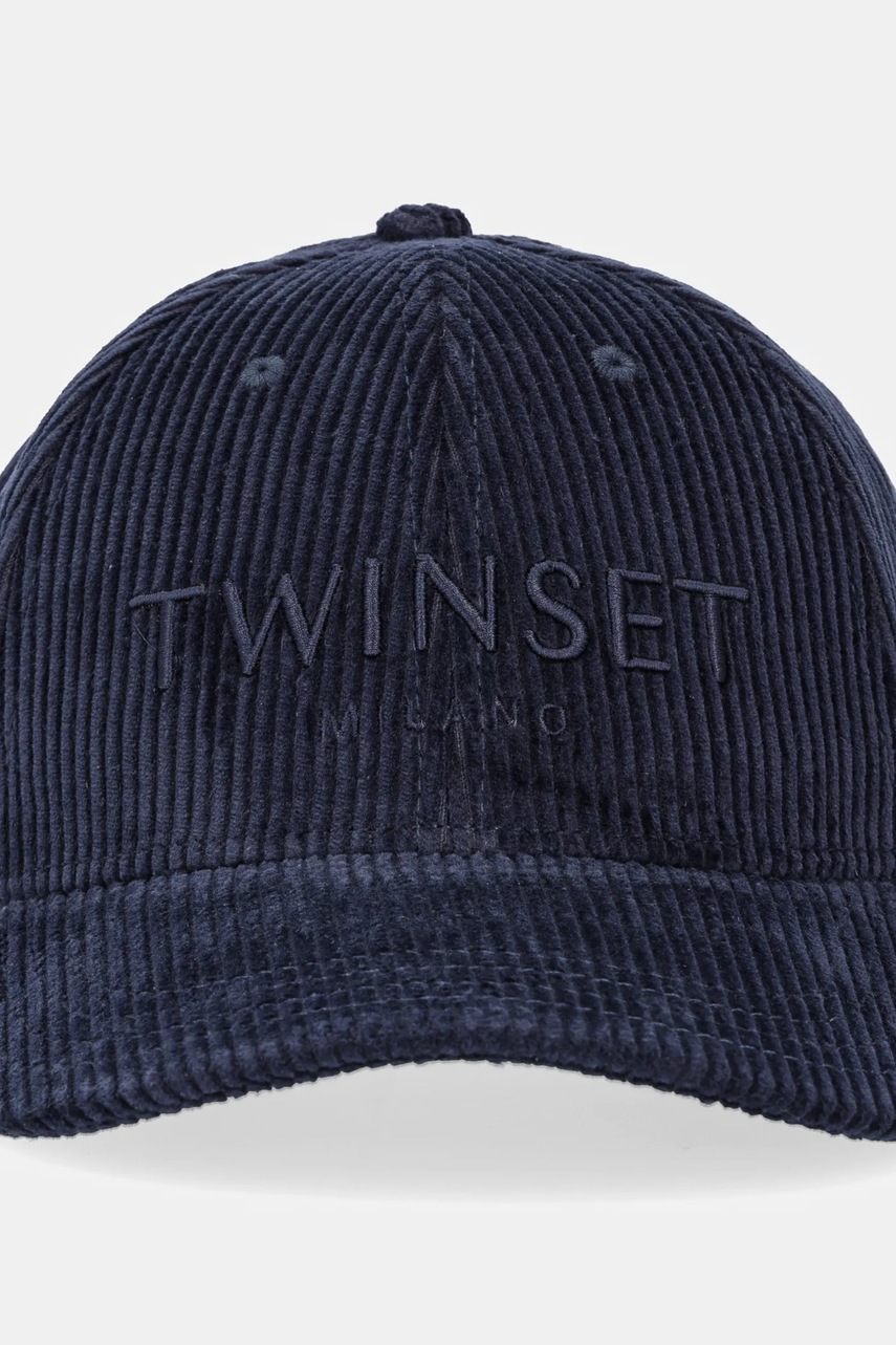 Вельветовая кепка Twinset цвет синий 252TO5440