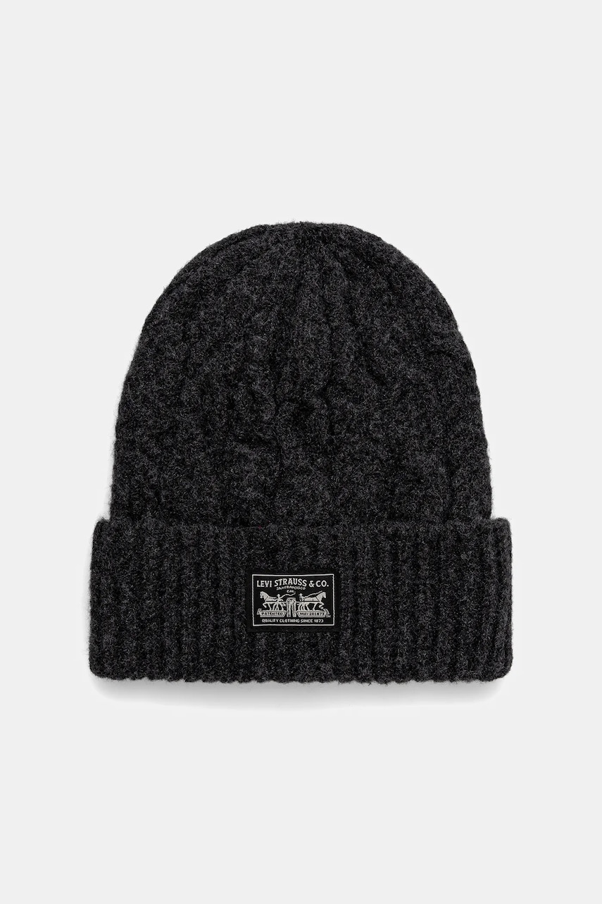 Levi's căciulă din amestec de lână culoarea negru, 004D4