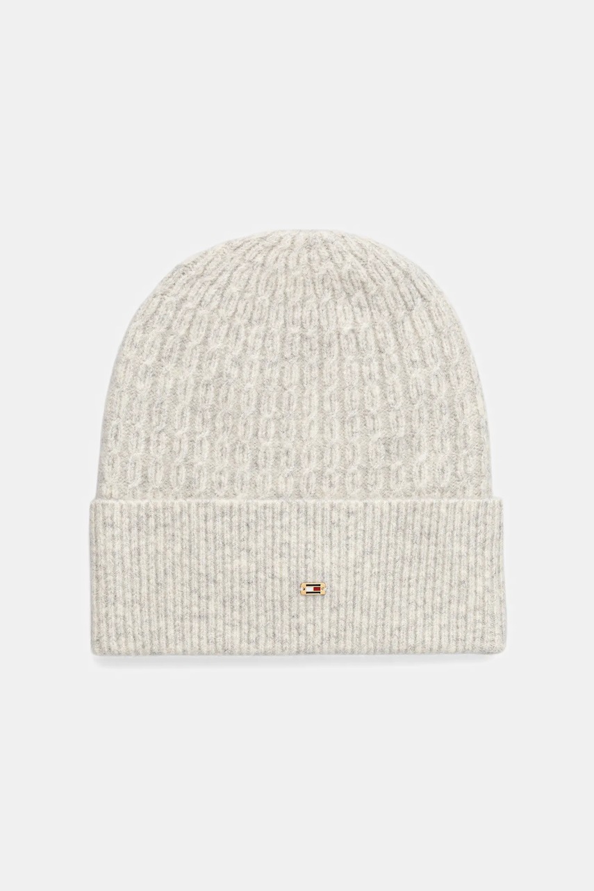 Levně Čepice Tommy Hilfiger béžová barva, AW0AW17776
