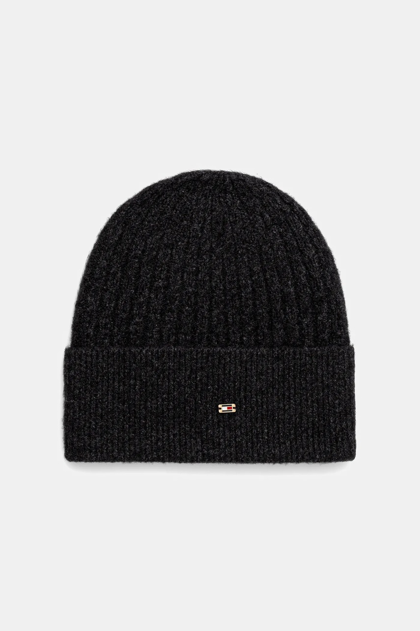 Levně Čepice Tommy Hilfiger černá barva, AW0AW17776