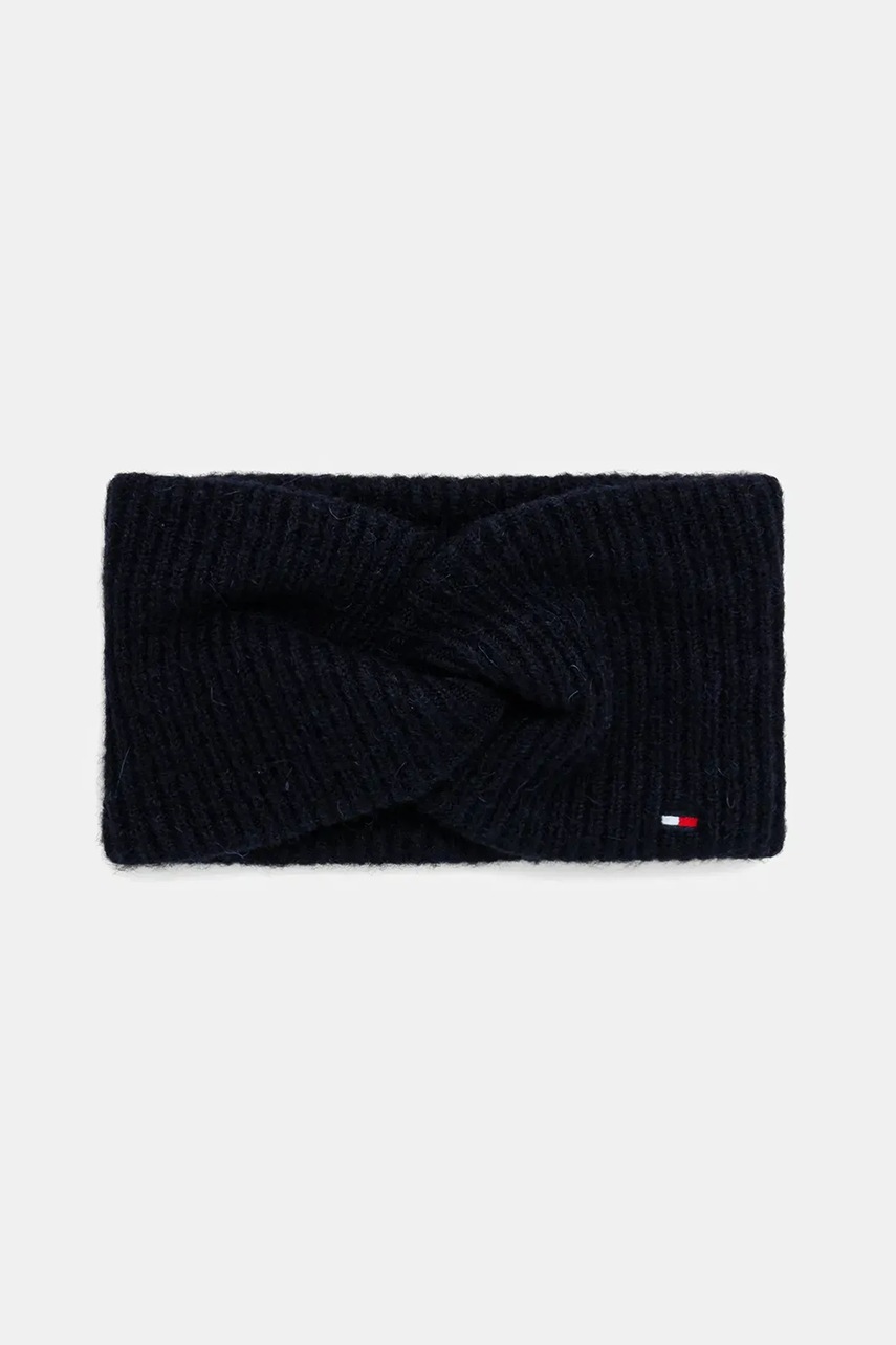 Levně Čelenka s přídavkem vlny Tommy Hilfiger tmavomodrá barva, AW0AW17778
