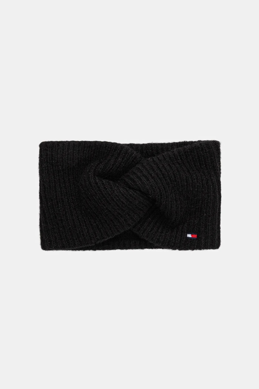 Levně Čelenka s přídavkem vlny Tommy Hilfiger černá barva, AW0AW17778