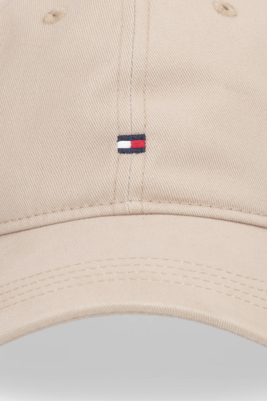 Хлопковая кепка Tommy Hilfiger цвет бежевый AW0AW17781