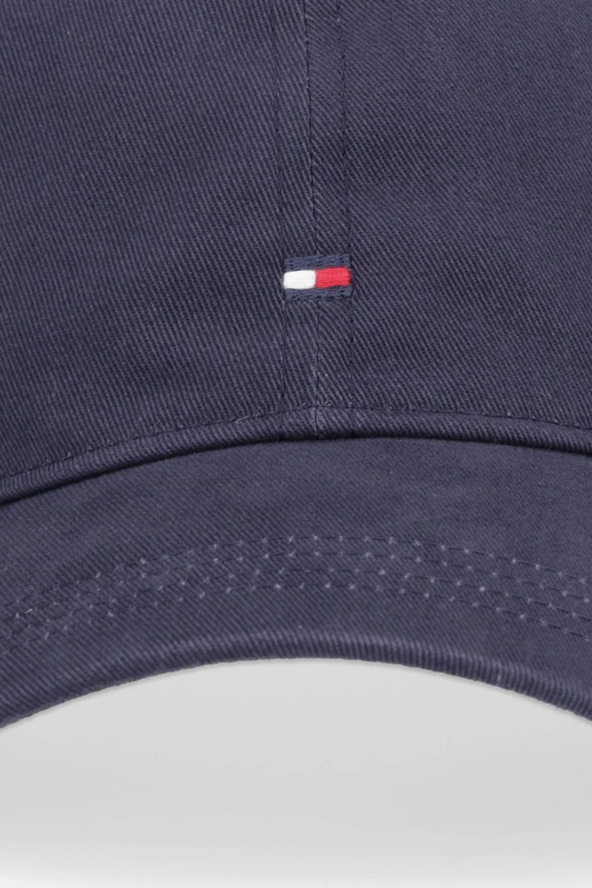 Хлопковая кепка Tommy Hilfiger цвет синий AW0AW17781 Хлопковая кепка Tommy Hilfiger цвет синий AW0AW17781