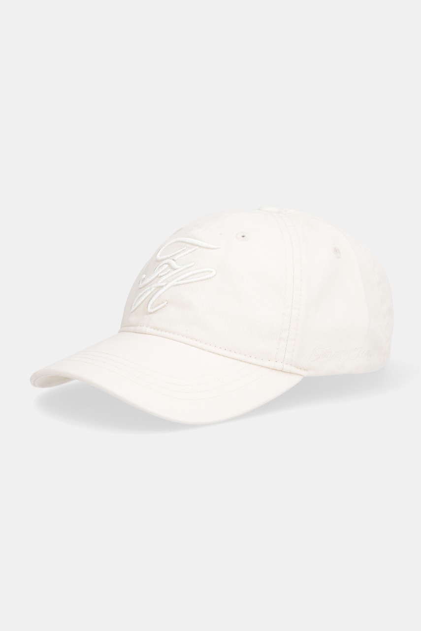 Levně Bavlněná baseballová čepice Tommy Hilfiger béžová barva, AW0AW17987