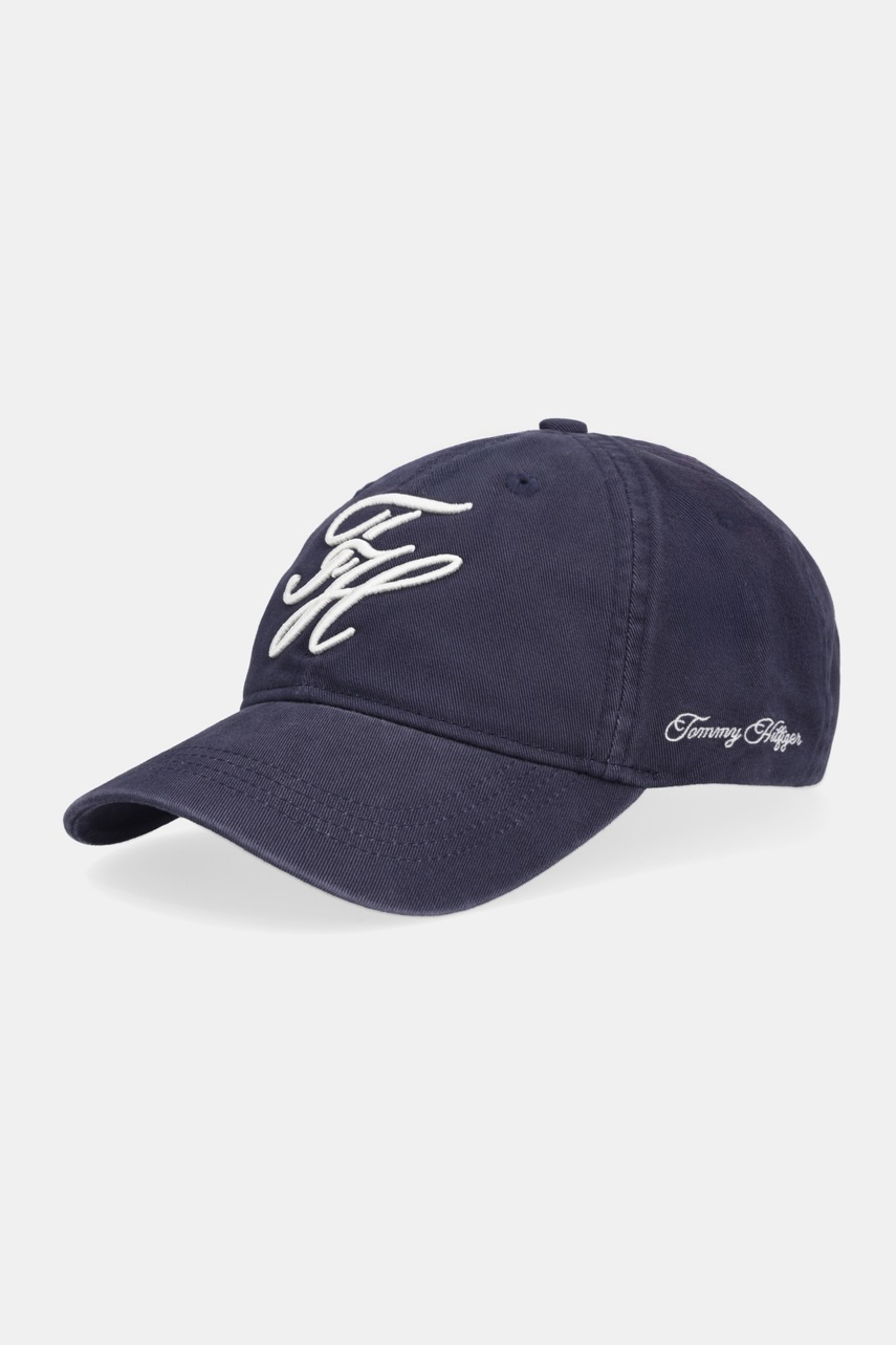 Levně Bavlněná baseballová čepice Tommy Hilfiger tmavomodrá barva, AW0AW17987