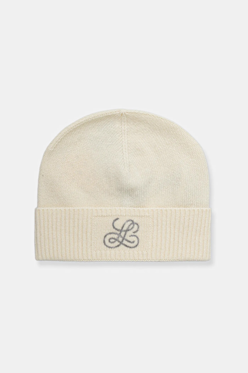 Vlněná čepice Luisa Spagnoli béžová barva, 100258