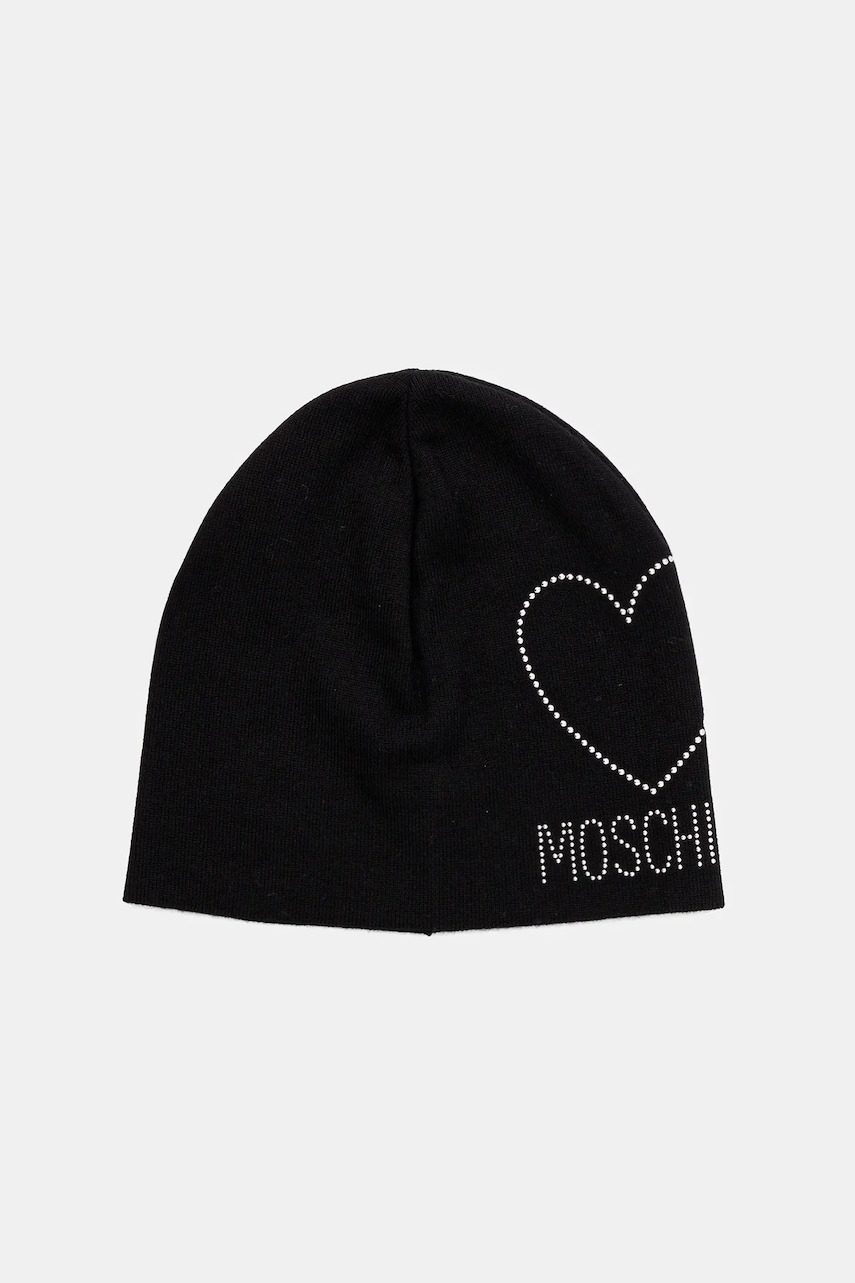 Moschino căciulă de lână culoarea negru, M3332 65451