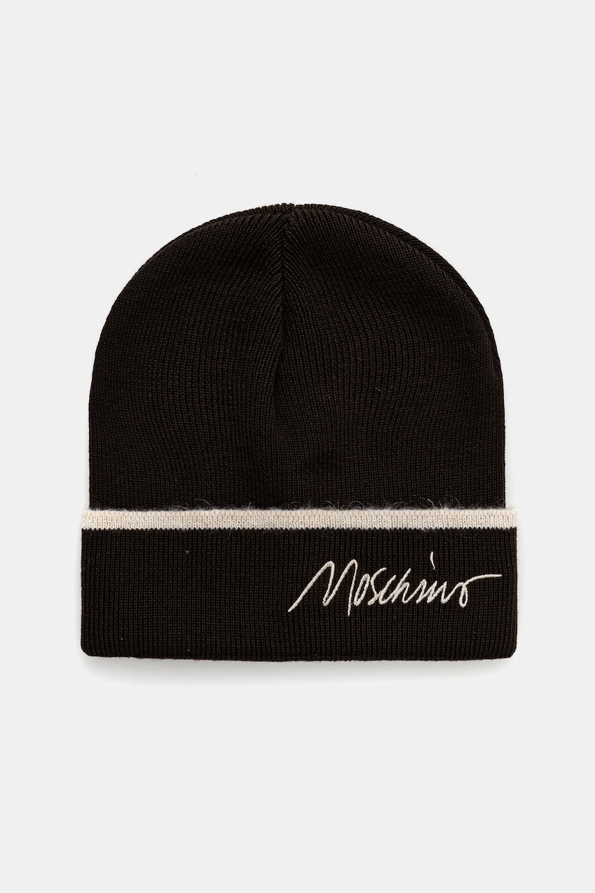 Moschino căciulă de lână culoarea maro, M3352 65461