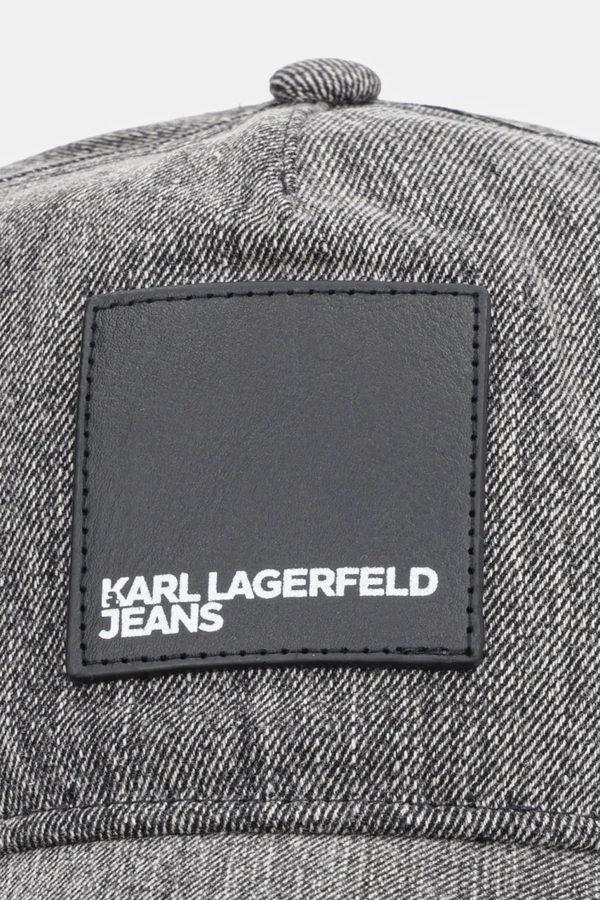 Хлопковая кепка Karl Lagerfeld Jeans цвет серый A4W33076