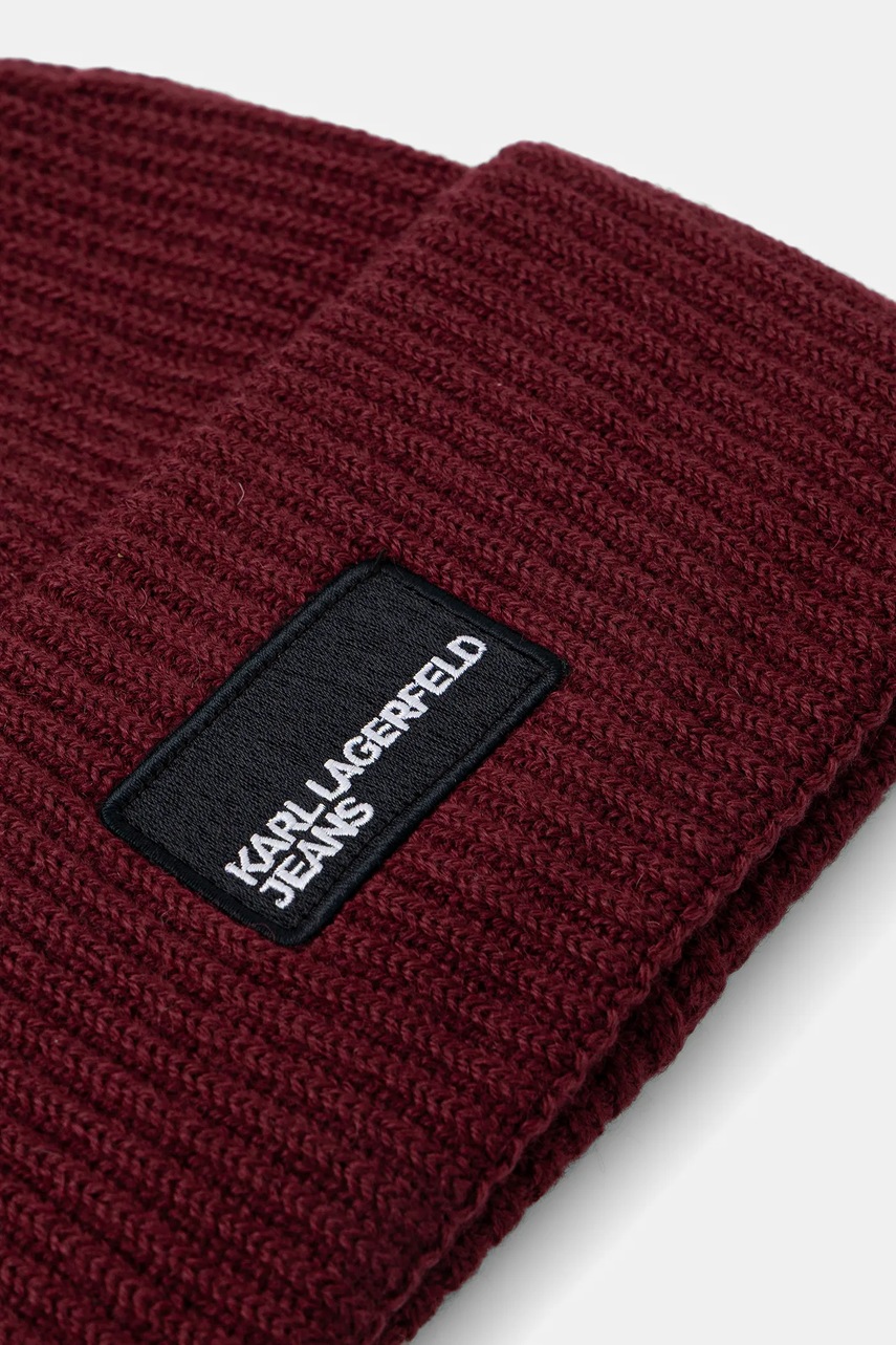 Шапка с шерстью Karl Lagerfeld Jeans цвет бордовый  A4W33079