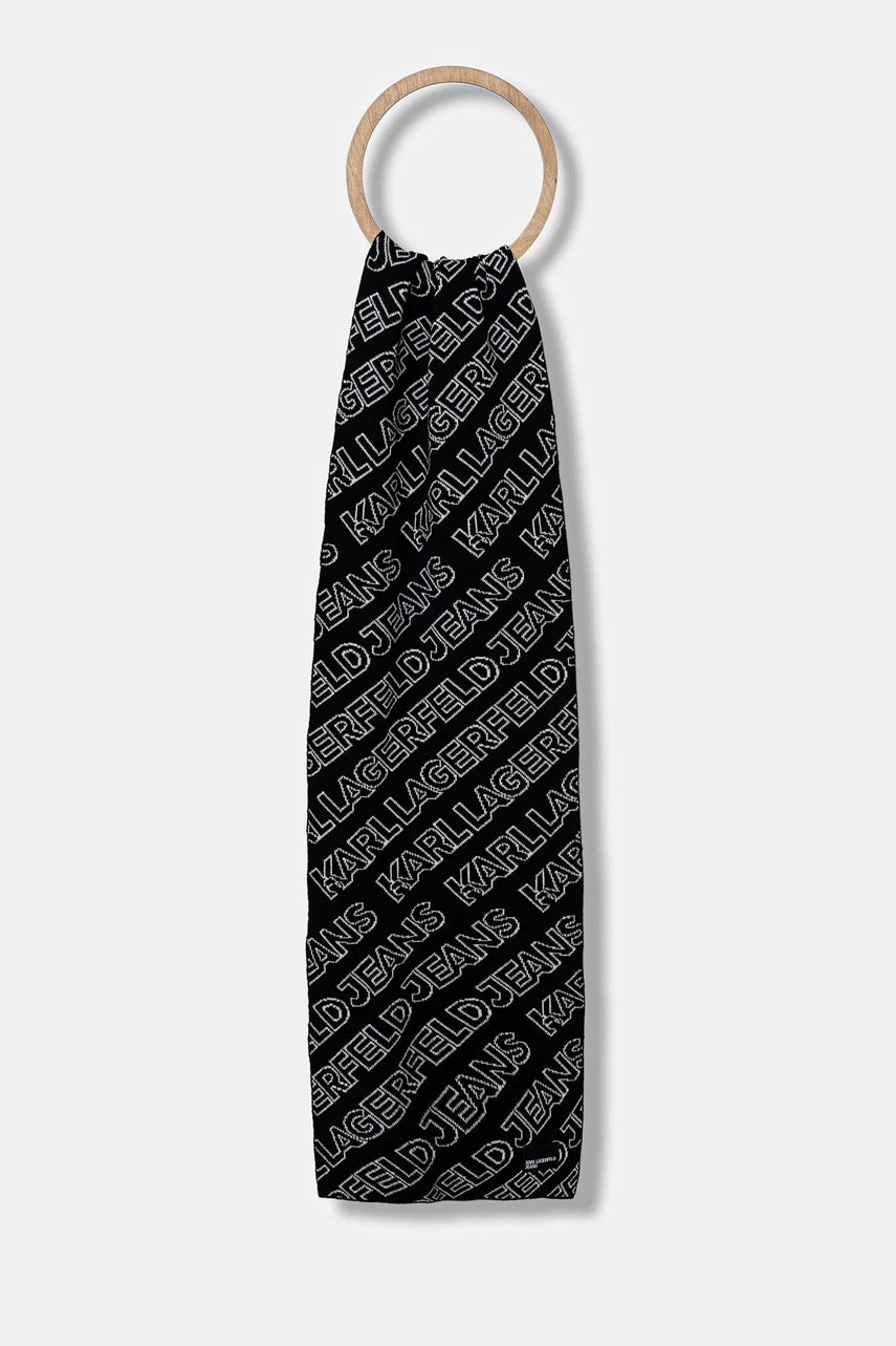 Σκούφος και κασκόλ Karl Lagerfeld Jeans χρώμα: μαύρο, A4W33074 φωτογραφία