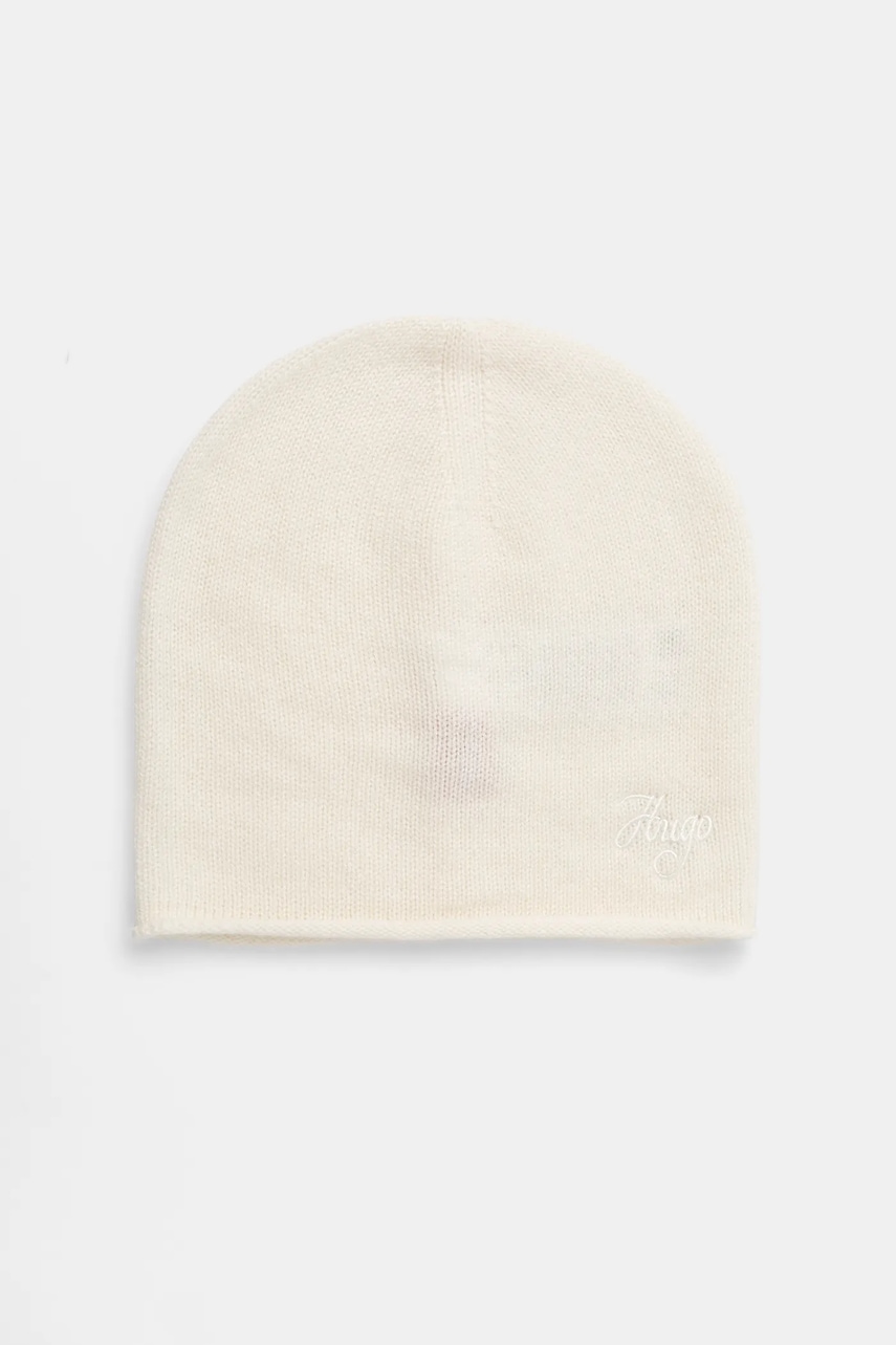 HUGO căciulă de cașmir culoarea bej, 50551651