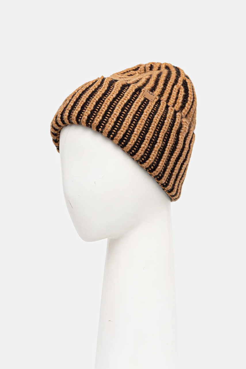 Μάλλινος σκούφος και γάντια UGG CHUNKY χρώμα: καφέ, 103605 φωτογραφία